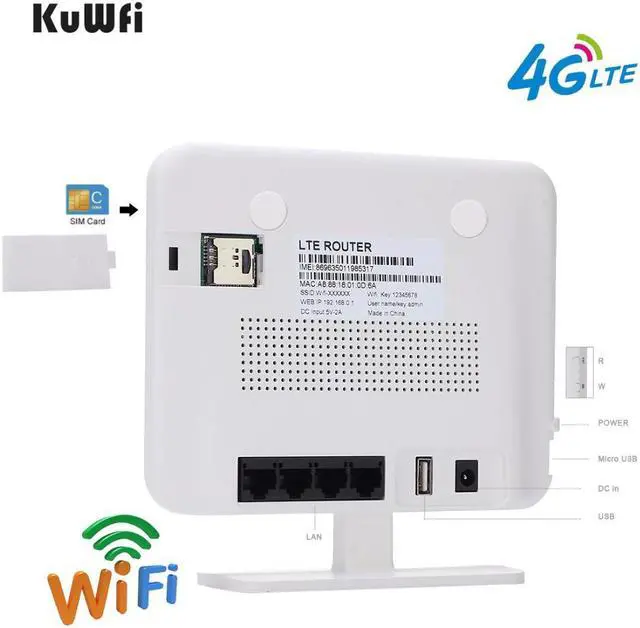 Alt view image 5 of 5 - 4G LTE CPE Wifi Router With LAN Port Support SIM Card Solt 300Mbps Portable Wireless Router With External Antennas