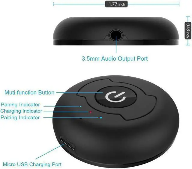 Alt view image 4 of 4 - Wireless Bluetooth Transmitter For Audio TV 3.5mm Jack Aptx Music AUX Bluetooth 4.0 Adapter For Two Headphones