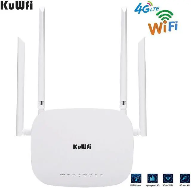Alt view image 4 of 5 - 4G LTE Wifi Router 300Mbps 3G/4G Wireless CPE Router with Sim Card Slot Support 4G to LAN With 4pcs Antennas up to 32users