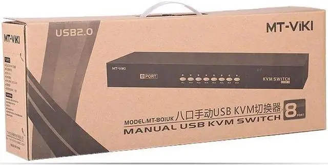 Alt view image 2 of 2 - 8 Ports USB 2.0 Manual KVM SWITCH VGA 19' Rack mountable w. Desktop Controller 1920*1440 Hot plug MT-801UK