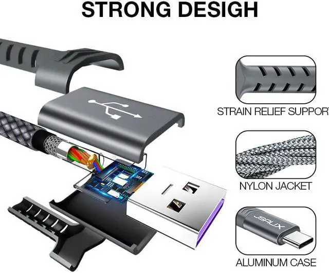 Alt view image 2 of 5 - Type C Cable USB C 5A Cable for  P40 Pro Mate 30 P30 40W Fast Charging C Usb Cable USB C Charger  Cable