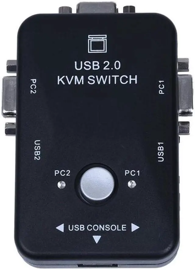 Main image of Mini 2 Ports KVM Manual Switch Box Adapter w USB Connector