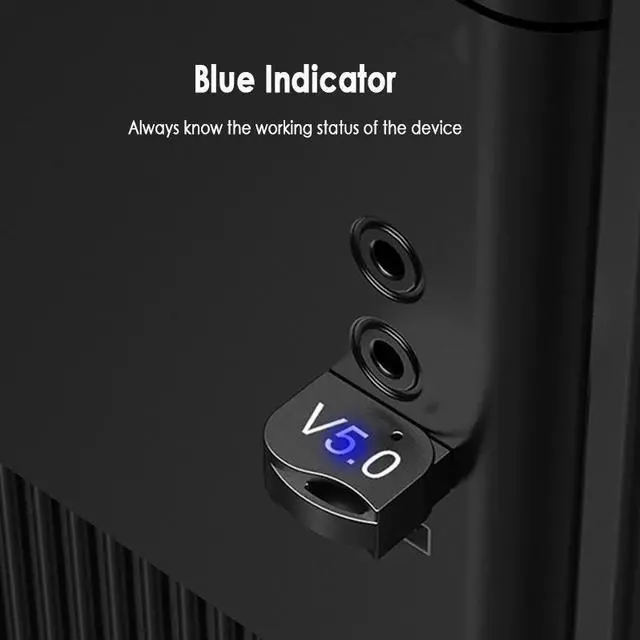 Alt view image 2 of 5 - USB Bluetooth Adapter 5.0 Bluetooth Audio Receiver 5.0 Bluetooth Adapter 20M Wireless Adapter Supports Win8/10 For Computer