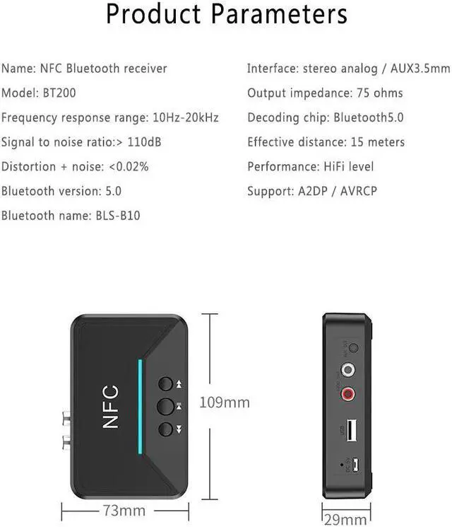 Alt view image 5 of 5 - 1PC Newest Wireless NFC Bluetooth 5.0 Receiver APTX HD DAC Wireless Digital Audio Adapter Low Latency SPDIF Coaxial RCA Output