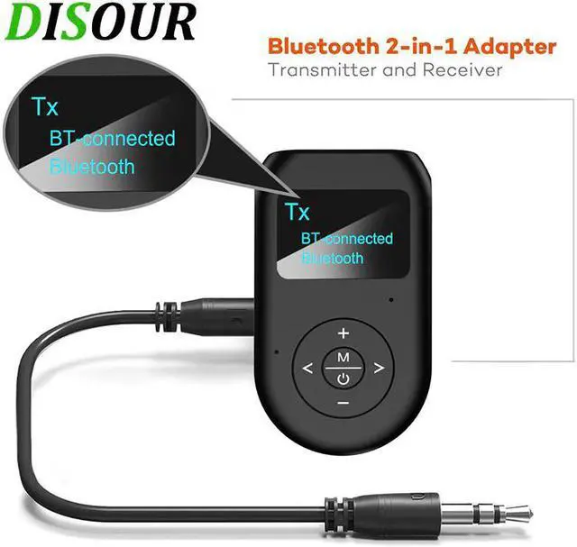 Main image of Display Bluetooth 5.0 Audio Transmitter Receiver 3.5mm AUX Stereo With Mic Handfrees Calling Wireless Adapter Dongle TV CAR