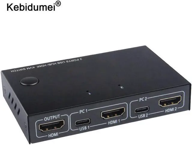 Main image of 2 Port HDMI KVM Switch 4K USB Switch KVM Switcher Splitter Box For Sharing Printer Keyboard Mouse KVM Switch HDMI