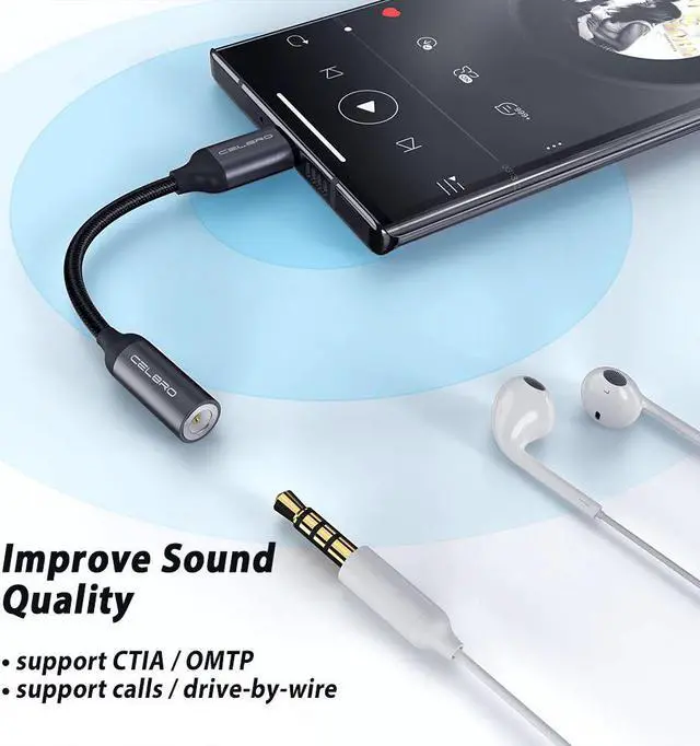 Alt view image 2 of 5 - C 3.5mm Aux Adapter Usb C To 3.5MM Headphone Jack Adapter Audio Cable for  Note 20 Ultra S20 Plus Google Pixel 4 xl