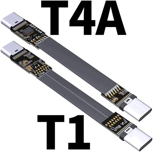 Alt view image 2 of 5 - Shield FPV USB 3.1 Type C To  Type C Extension Cable 90 degree Adapter FPC Ribbon Flat USB C Cable 3A 10Gbps EMI shielding