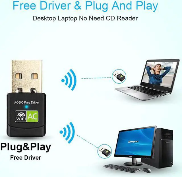 Alt view image 4 of 5 - band USB Wifi Adapter 600Mbps Wifi Adapter 2.4G 5Ghz Antenna USB Ethernet PC Wi-Fi Adapter Lan Wifi Dongle AC Wifi Receiver