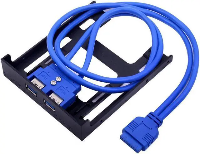 Alt view image 4 of 5 - 20 Pin 2 Port USB 3.0 Front Panel USB3.0 Hub Expansion Cable Adapter Plastic Bracket for PC Desktop 3.5 Inch Floppy Bay
