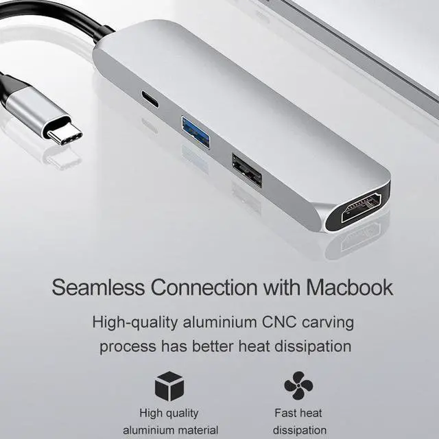 Alt view image 4 of 5 - C Dock  Hub 3.0 to HDMI 4K Type-C Adapter  Multiplier Hub 2.0  C Splitter PC Accessories For  Macbook Pro HUB