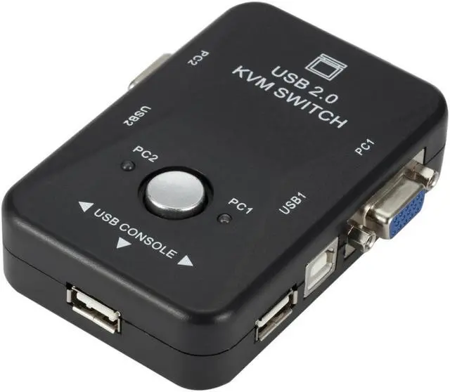 Alt view image 2 of 5 - 2-In-1-Out 2 Port USB 2.0 KVM Switch Switcher 1920*1440 VGA SVGA Switch Splitter Box for Keyboard Mouse Monitor Adapter
