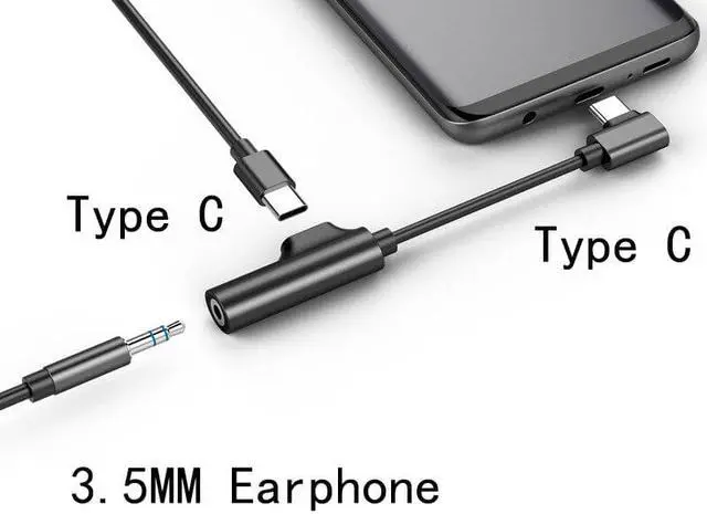 Alt view image 4 of 5 - 3.5MM To USB Type C Adapter Cables 3.5 MM Connect Charging Audio To USBC Adaptors Type-C Coverter Adapters