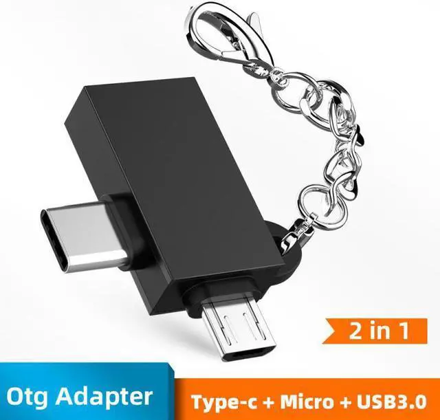 Main image of 1PC Type-C Micro USB OTG 2 In 1 Adapter For    Work For Tablet Hard Disk Drive Flash Disk USB Mouse