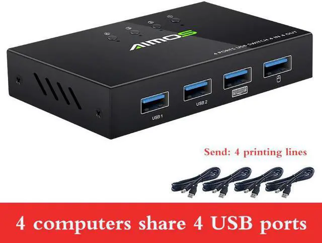 Alt view image 2 of 5 - 2.0 Switch KVM Switcher Splitter Box For 4 PC Sharing Printer Keyboard Mouse KVM 4K  HDMI KVM Switch Box Video Display