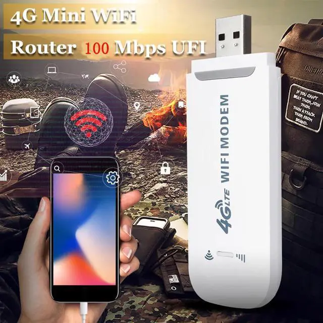 Alt view image 3 of 5 - 4G WiFi Router LTE USB Modem Wireless Broadband Mobile Hotspot LTE 3G/4G Unlocked Dongle with SIM Slot Card Stick