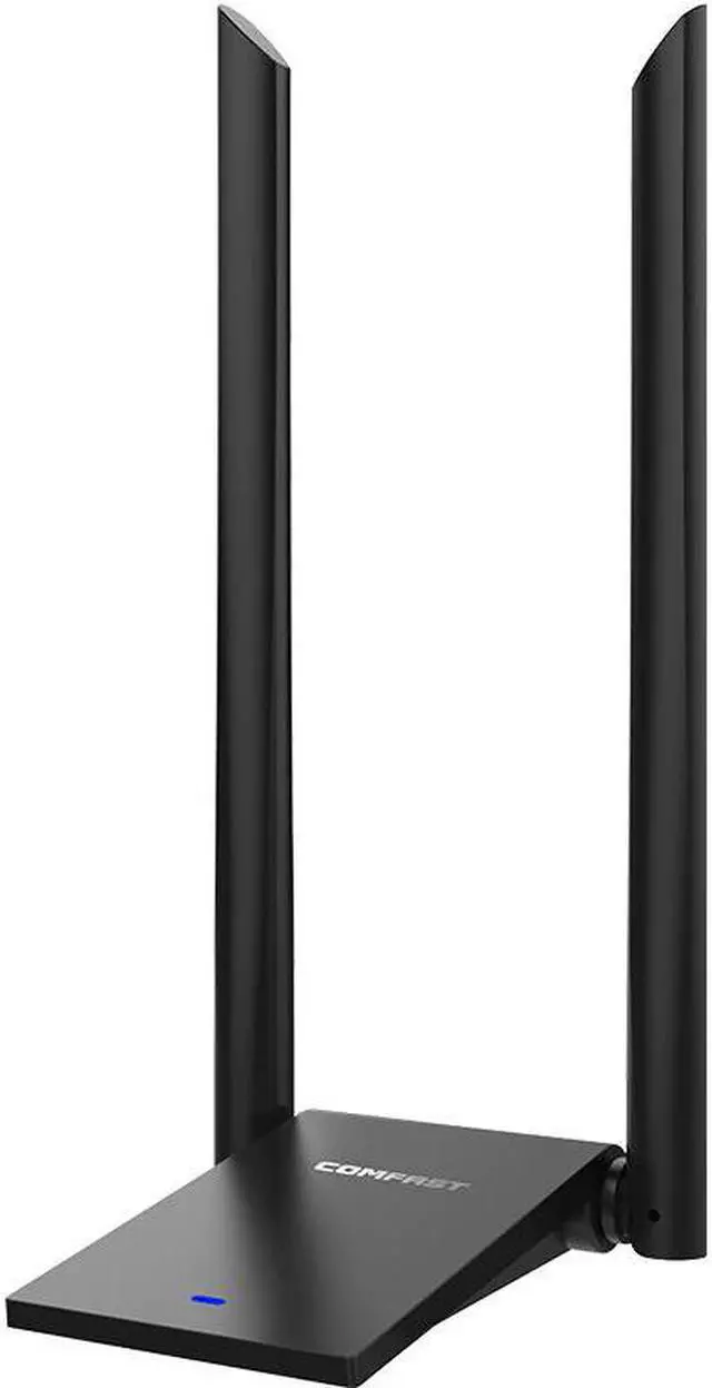Alt view image 2 of 5 - High Power 1300Mbps Wireless Network Adapter USB3.0 Desktop PC Wifi Adapters Receiver Long Range Dual 6dBI Wifi Antenna MT7612U