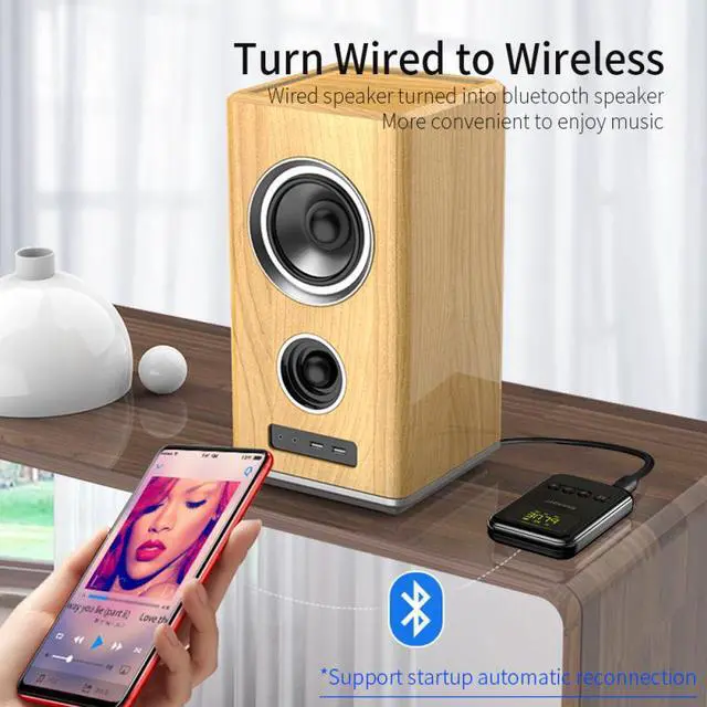 Alt view image 5 of 5 - 5.0 Transmitter Receptor 3.5mm Aux Audio  Built-in HD Decoder Chip Wireless Adapter For Car TV PC Speaker