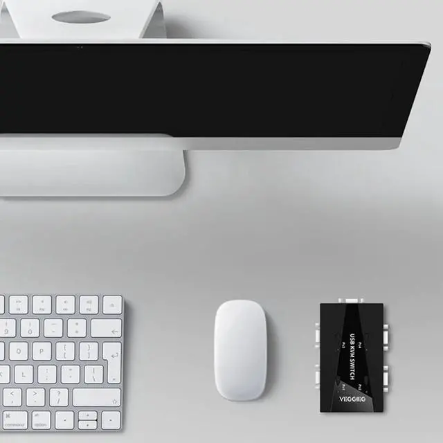 Alt view image 2 of 7 - KVM Switch 2 Port 4K USB Switch KVM Switcher Splitter Box for Sharing Printer Keyboard Mouse KVM Switch