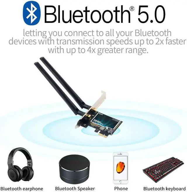 Alt view image 5 of 5 - Wireless Dual Band PCI Express WiFi Adapter PCI-E Network Card WIfi 6  AX200 2.4G/5G With Antennas Desktop PC Windows 10