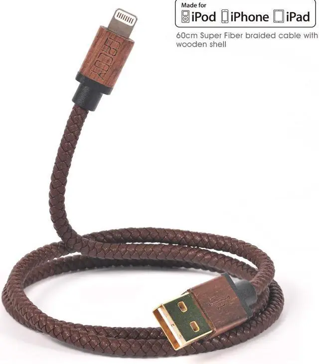 Alt view image 2 of 5 - MFi Certified For Lightning Cable 60cm PU Leather Durable and Fast Charging Cable for iPad,iPhone Xs/XS Max/XR/8/7Plus/6s/5s etc