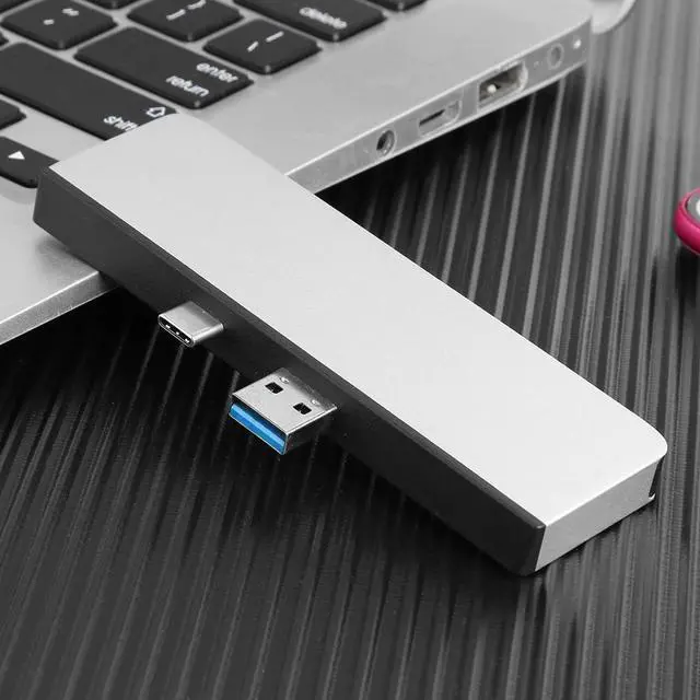 Alt view image 5 of 5 - HUB RJ45 Adapter Converter Aluminum Alloy HDMI 2 USB 3.0 Type-C Type-C USB Kit Household Computer Safety Parts