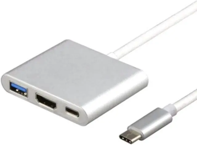 Alt view image 4 of 5 - Multiport Hub Adapter, 3-in-1 Type C Converter with 1 USB 3.0 Port, 1 1080P  Output and 1 Type-c PD Charging Port