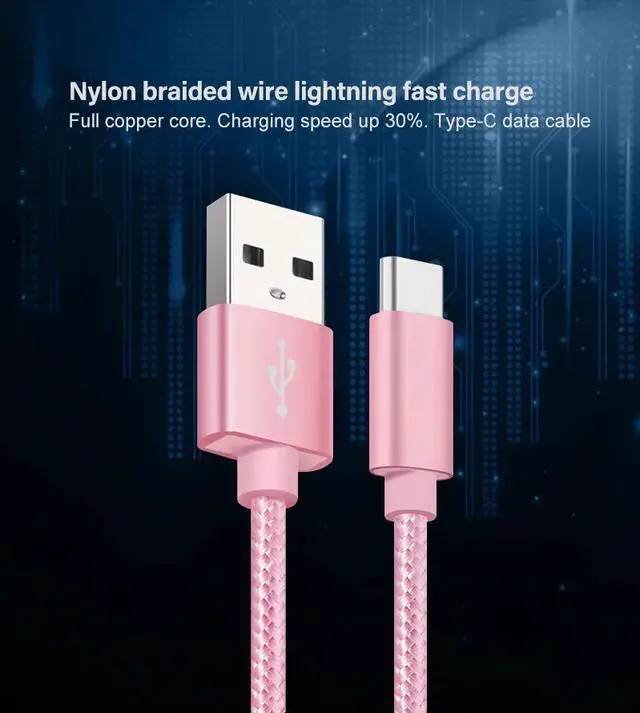 Alt view image 2 of 5 - USB Type C  Fast Charging usb c cable Type-c  Cord Charger usb-c For  S8 S9 Note 9 8  mi8 mi6 HTC/LG