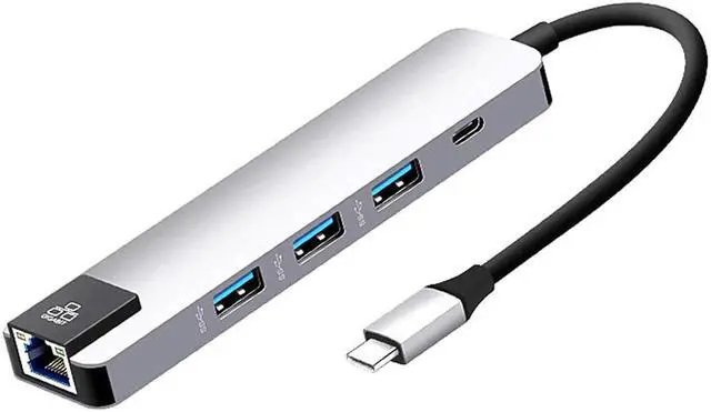 Alt view image 3 of 5 - USB type C Hub 4K USB C a Gigat Ethernet RJ45 LAN Adaptor For PC Usb Hub 3.0 With Power Adapter#T2