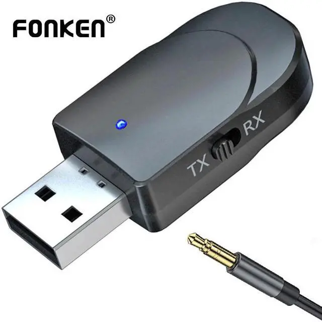 Main image of USB Bluetooth 5.0 Audio Receiver Transmitter PC Tablet Wireless Adapter 3.5mm TV Car Kit Aux Music Receiver 3in1 Dongle