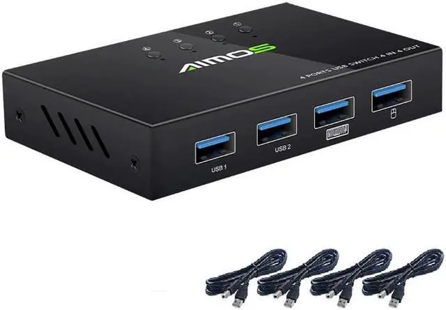 Main image of 4K USB HDMI KVM Switch Box 4Kx2L HDMI KVM Switch (with 4 USB Cables)