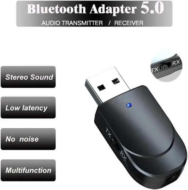 Main image of 5.0 Audio Receiver Transmitter Mini 3.5mm 3 in 1 Jack AUX USB Stereo Music Wireless Adapter for TV Car PC Headphones