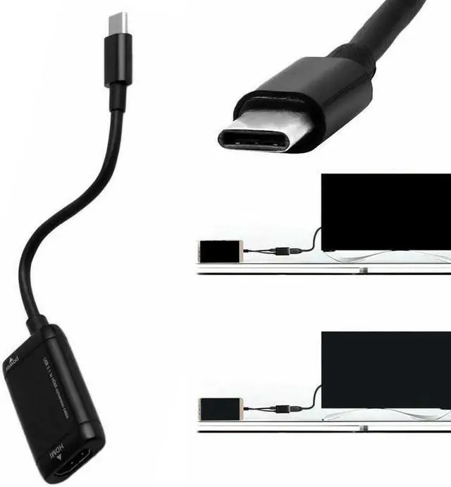 Alt view image 4 of 5 - TYPE-C to  Adapters Cable 1080P HD Audio Video Cables Converter For MHL Android Mole Phone Tablet to HDTV Monitor