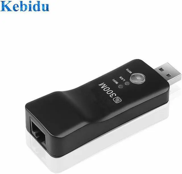 Alt view image 5 of 5 - Universal Wireless TV Network 300Mbps Wifi Adapter WPS Wi-fi Repeater RJ-45 Network Cable For LG Sony HDTV