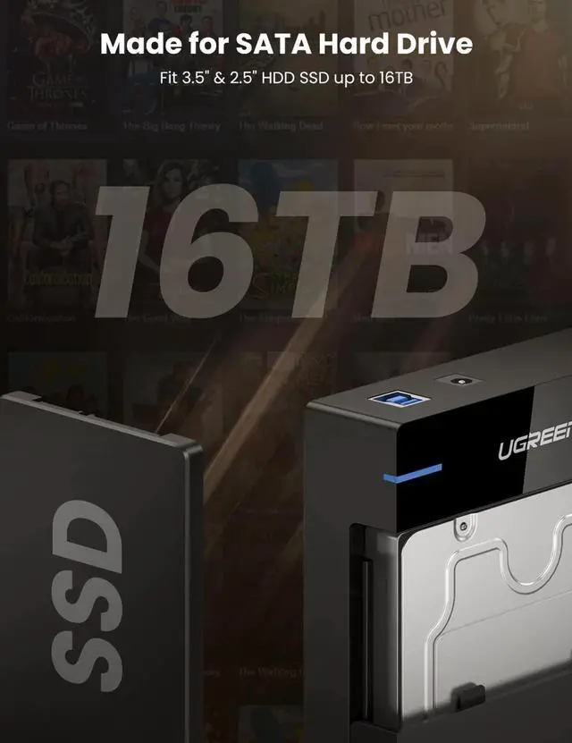 Alt view image 3 of 5 - HDD Case 3.5 2.5 External Hard Drive Enclosure for 3.5 2.5 Inch SATA SSD HDD UASP USB 3.0 to SATA III Hard Drive SSD Case