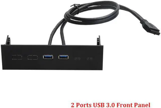 Alt view image 3 of 5 - PC 5.25 USB 3.0 USB 2.0 front panel Hub Splitter,2 Port USB 3 to 20pin, 2 Port USB 2 to 9pin Adapter -Black Plastic