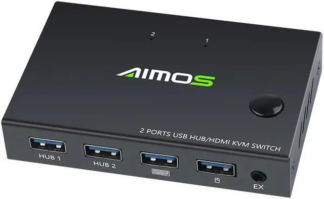 Alt view image 3 of 5 - 2-Port HDMI KVM Switch 4K USB Switch KVM Switch Splitter Box For Sharing Printer Keyboard And Mouse KVM Switch HDMI