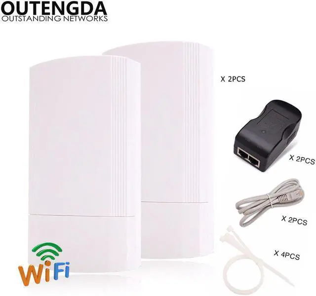 Alt view image 3 of 5 - 2PCS 5GHz Outdoor CPE Elevator Wireless Bridge 1-2KM Range 900Mbps AP Router Access Point WIFI Repeater Extender Support WDS PoE