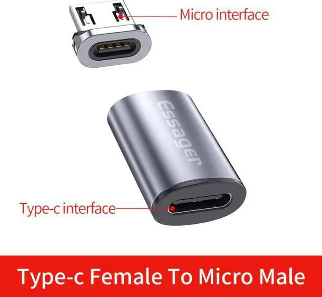 Alt view image 2 of 5 - USB Type C Magnetic Adapter For iPhone  USB C Female To Micro USB Male Magnet IOS Male Type-C Cable Converter