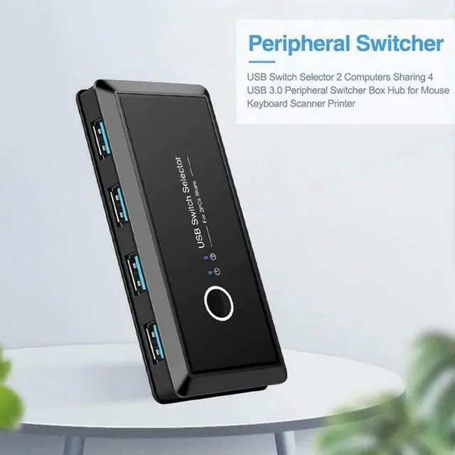 Alt view image 2 of 5 - Switch Box USB 3.0 Switcher 2 Port PCs Sharing 4 USB Devices for Keyboard Printer Monitor USB Switch
