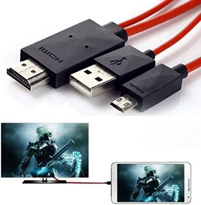 Alt view image 2 of 5 - 11 PIN for Android Phone HDMI Cable HDTV Adapter Digital TV USB Converter Micro USB to HDMI Projection connection Cable Adapter
