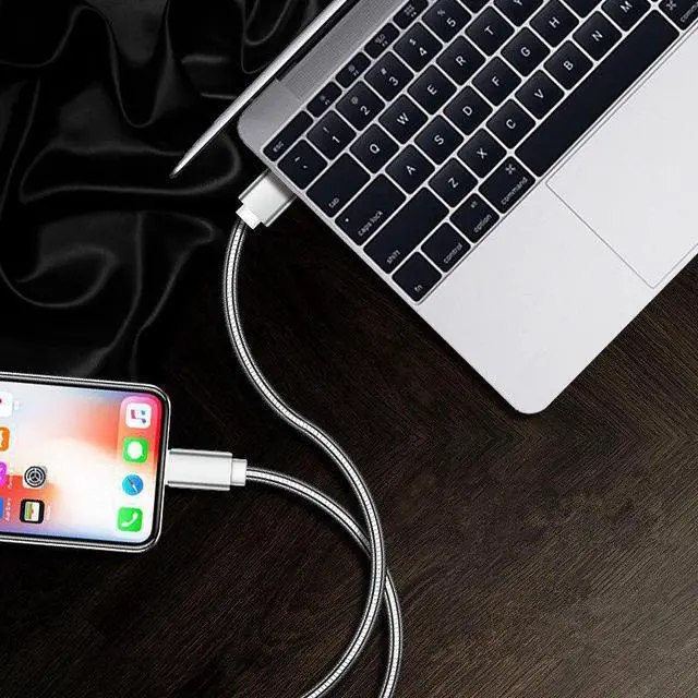 Alt view image 5 of 5 - Duty Metal Braided USB Charger Cable for IPhone X Xr 7 6 Type C for Note 9 S10 S9 S8 Cable for Micro 2A FAST