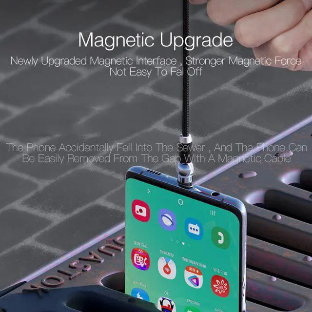 Alt view image 5 of 5 - 360 degree Rotate Magnetic Micro USB Type C Cable LED Magnetic Charging Cable for iPhone 11 Xs Max X 8 7 6 6s 5 5s