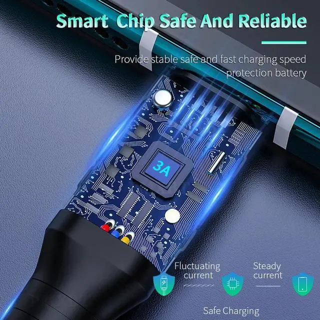 Alt view image 5 of 5 - Type C To Micro Usb Cable Fast Charging For     1M Mole Phone Charging Cable QC3.0  Charger Cord