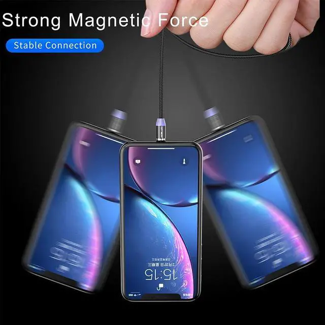 Alt view image 3 of 5 - LED Magnetic USB Cable Fast Charging Type C Cable Magnet Charger  Charge Micro USB Cable Mole Phone Cable USB Cord