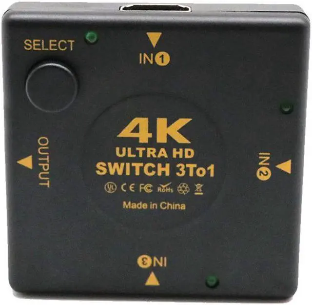 Alt view image 5 of 5 - 4K HDMI Switch Box Selector 3 In 1 Out kvm o Extractor Hub Splitter Switcher