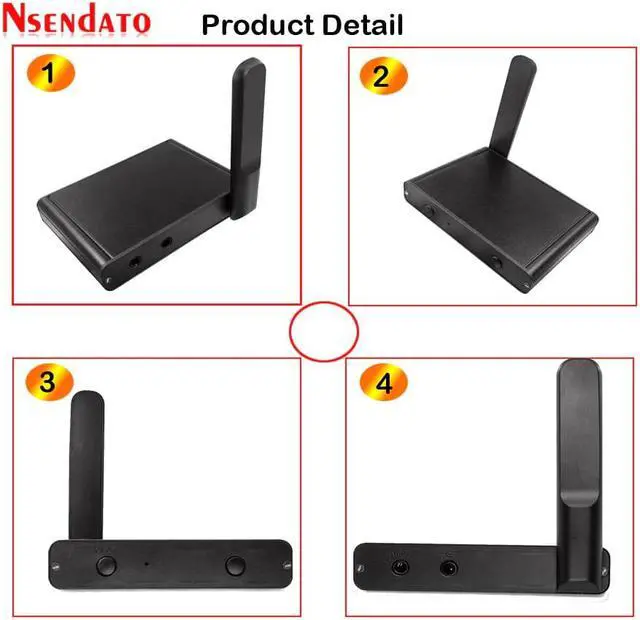 Alt view image 3 of 5 - UHF Hifi Digital Music Sound Wireless Audio Transmitter Receiver Adapter 3.5mm RCA Audio Cable For PC Phone iPad Ipod Amplifier