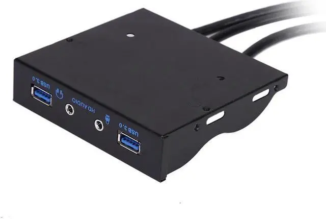Alt view image 4 of 5 - 3.5" 20Pin to 2 USB 3.0 Port HUB + HD Audio PC Floppy Expansion Front Panel USB Interface and Audio Interface are Provided