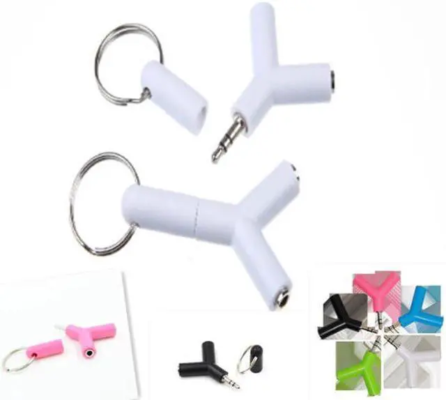 Main image of 3.5mm Y-shape Earphone Adapter Double Jack Adapter Plug Stereo Headphone Splitter for PC/MP3 Smartphone Player Audio Cables