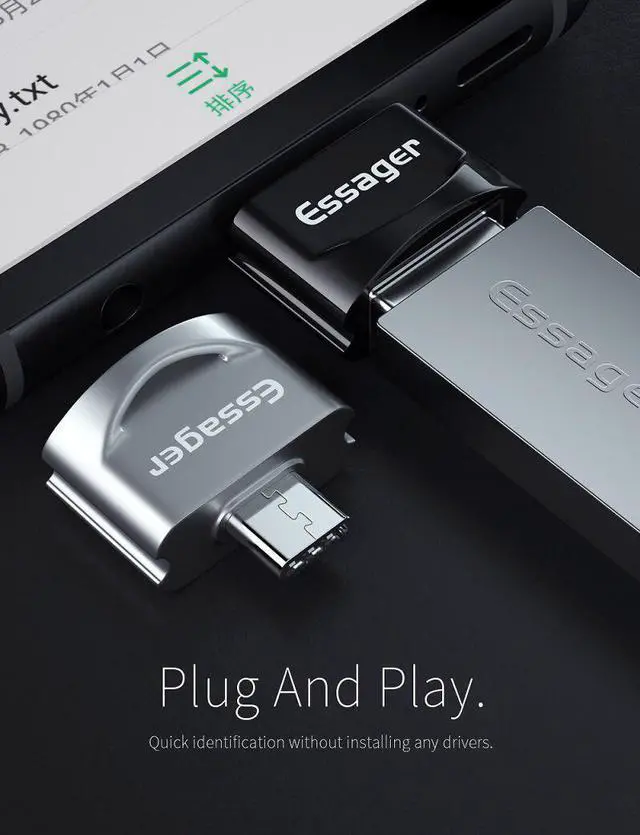 Alt view image 3 of 5 - OTG Converter Type C OTG Adapter USB C Male To USB Female Cable Converters for Macbook    DIsk Flash